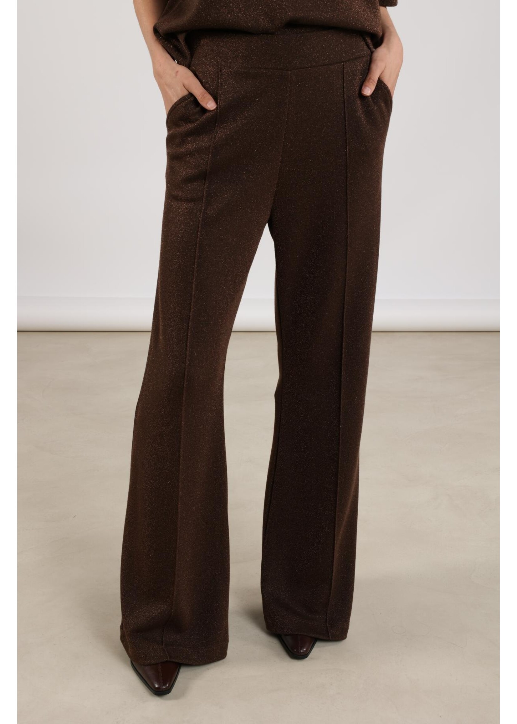 Nukus Nukus, Hella Pants Lurex, Dark chocolate, Size: