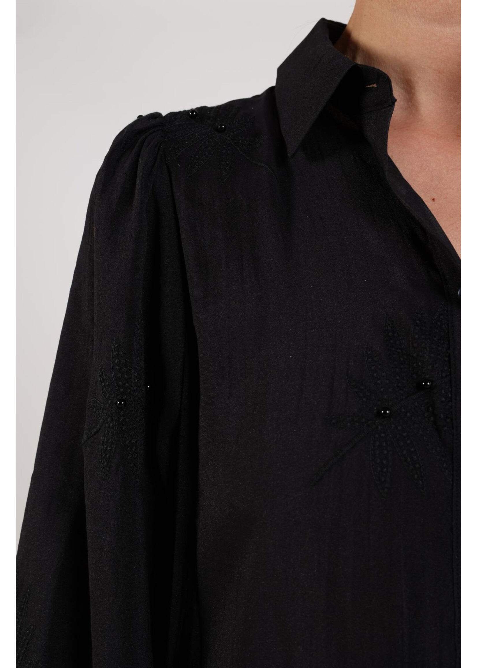 Nukus Nukus, Milanova Blouse Pearl, Black, Size: