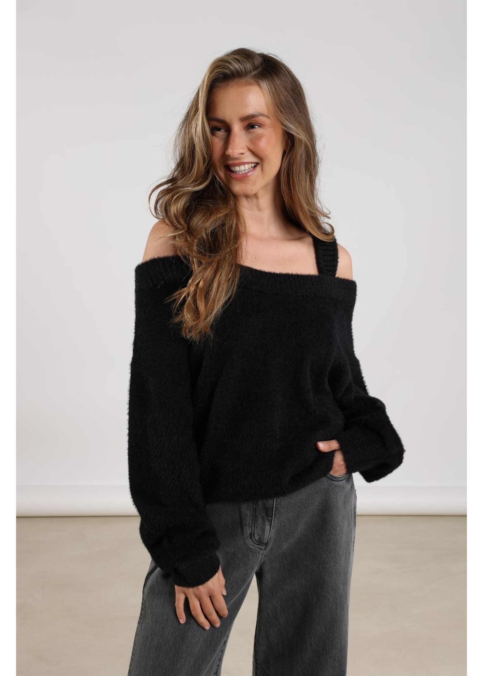 Nukus Nukus, Praag pullover lurex, Black, Size: