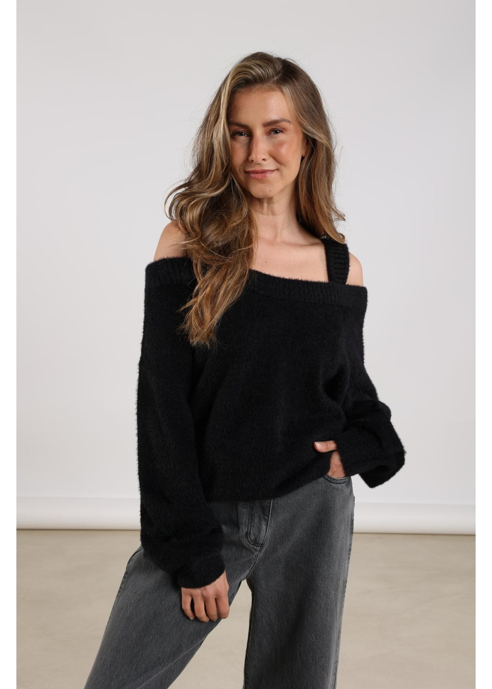 Nukus Nukus, Praag pullover lurex, Black, Size: