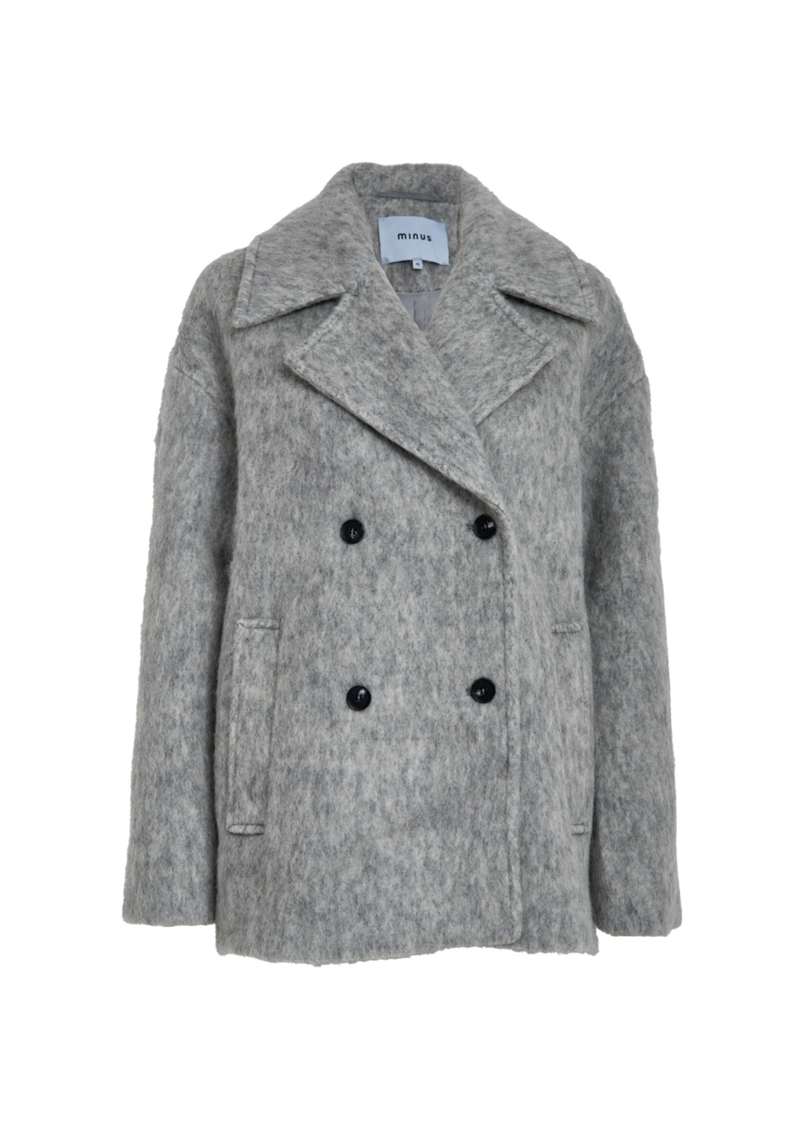 Minus Minus, MSClover Short Coat, Light grey melange, Size: