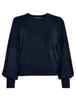 Minus Minus, MSLiva  Metallic Long Sleeve Pullover, Black iris, Size: