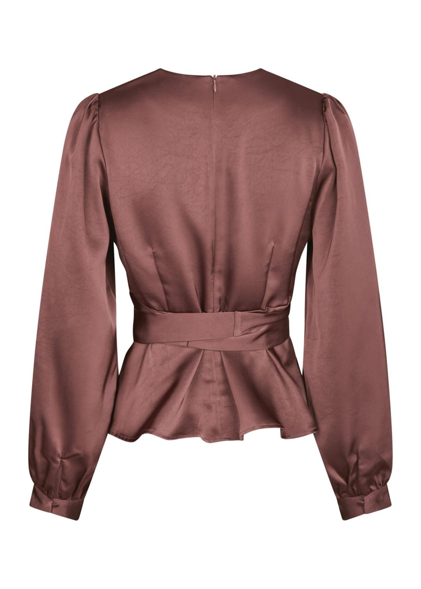 Neo Noir Neo Noir, Rista Heavy Sateen Blouse, Dark Rose, Size: