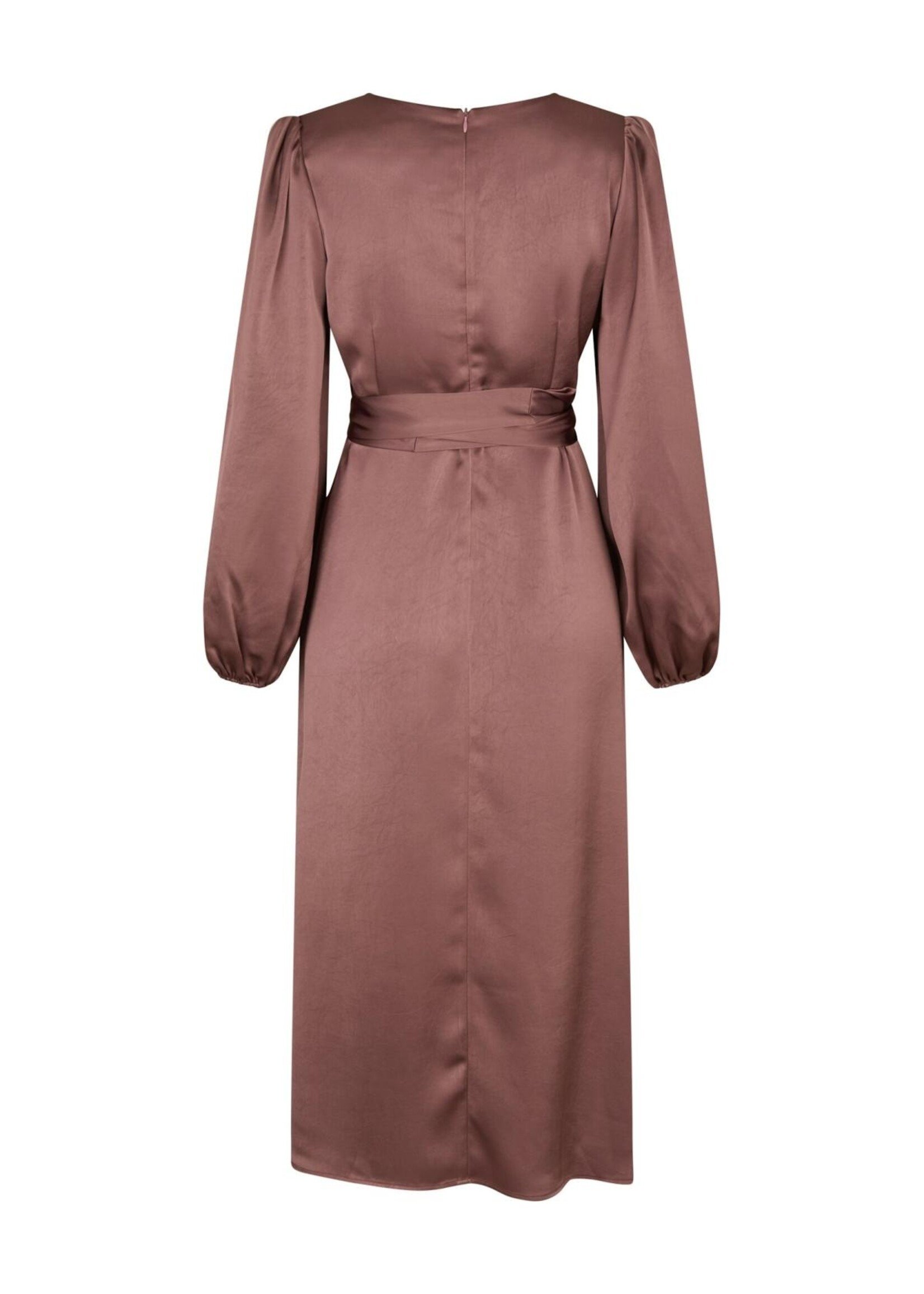 Neo Noir Neo Noir, Rimini Heavy Sateen Dress, Dark Rose, Size:
