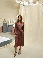 Neo Noir Neo Noir, Rimini Heavy Sateen Dress, Dark Rose, Size: