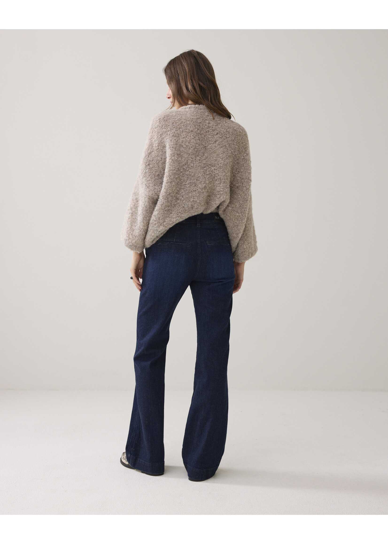 Summum Summum, Bootcut cropped light weight cotton, Night blue denim, Size: