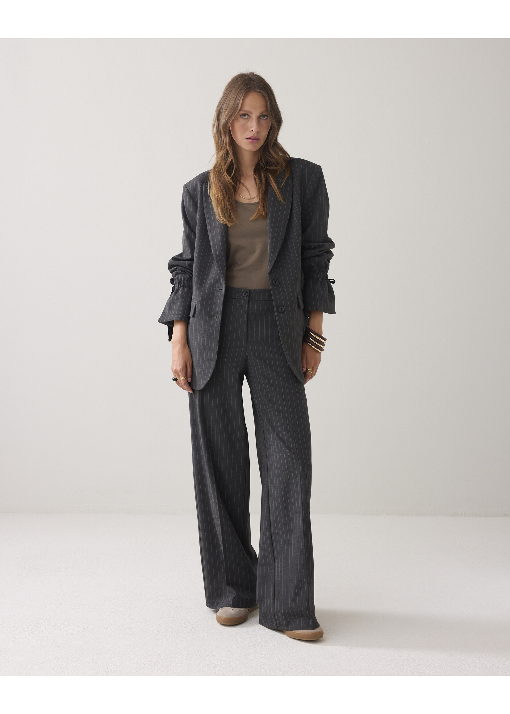 Summum Summum, Blazer boyfriend Pinstripe, Antraciet, Size: