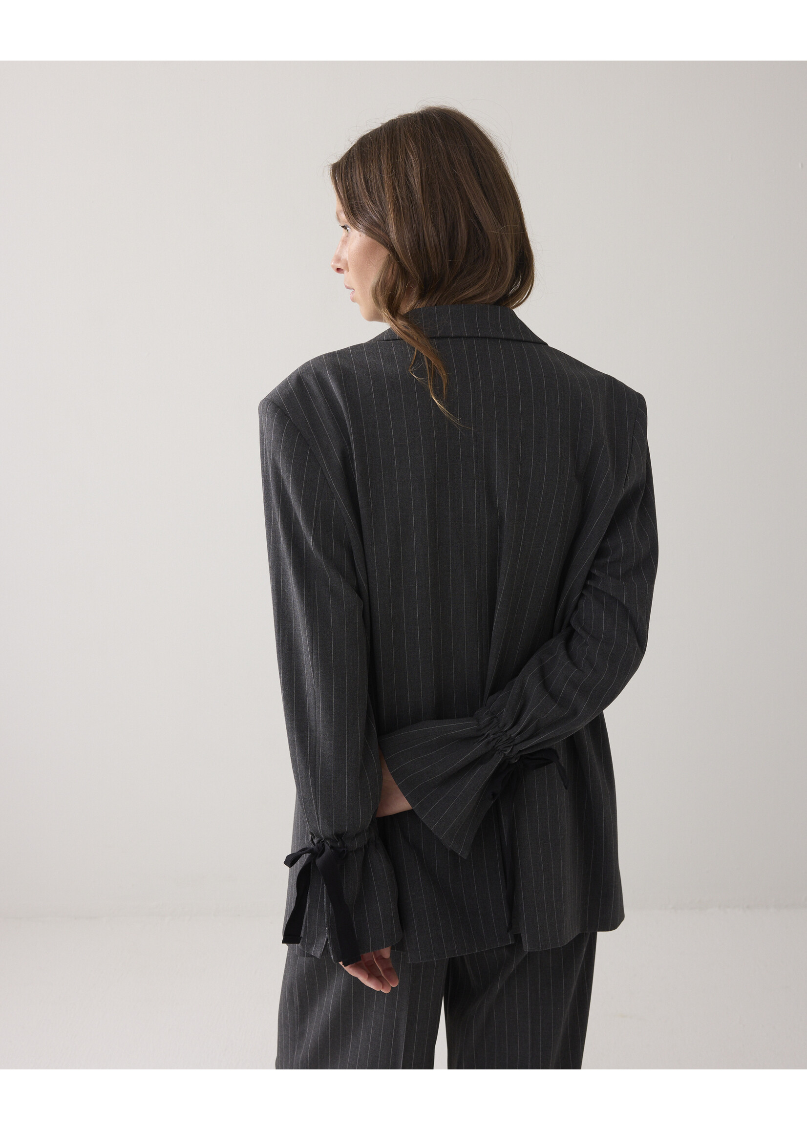 Summum Summum, Blazer boyfriend Pinstripe, Antraciet, Size: