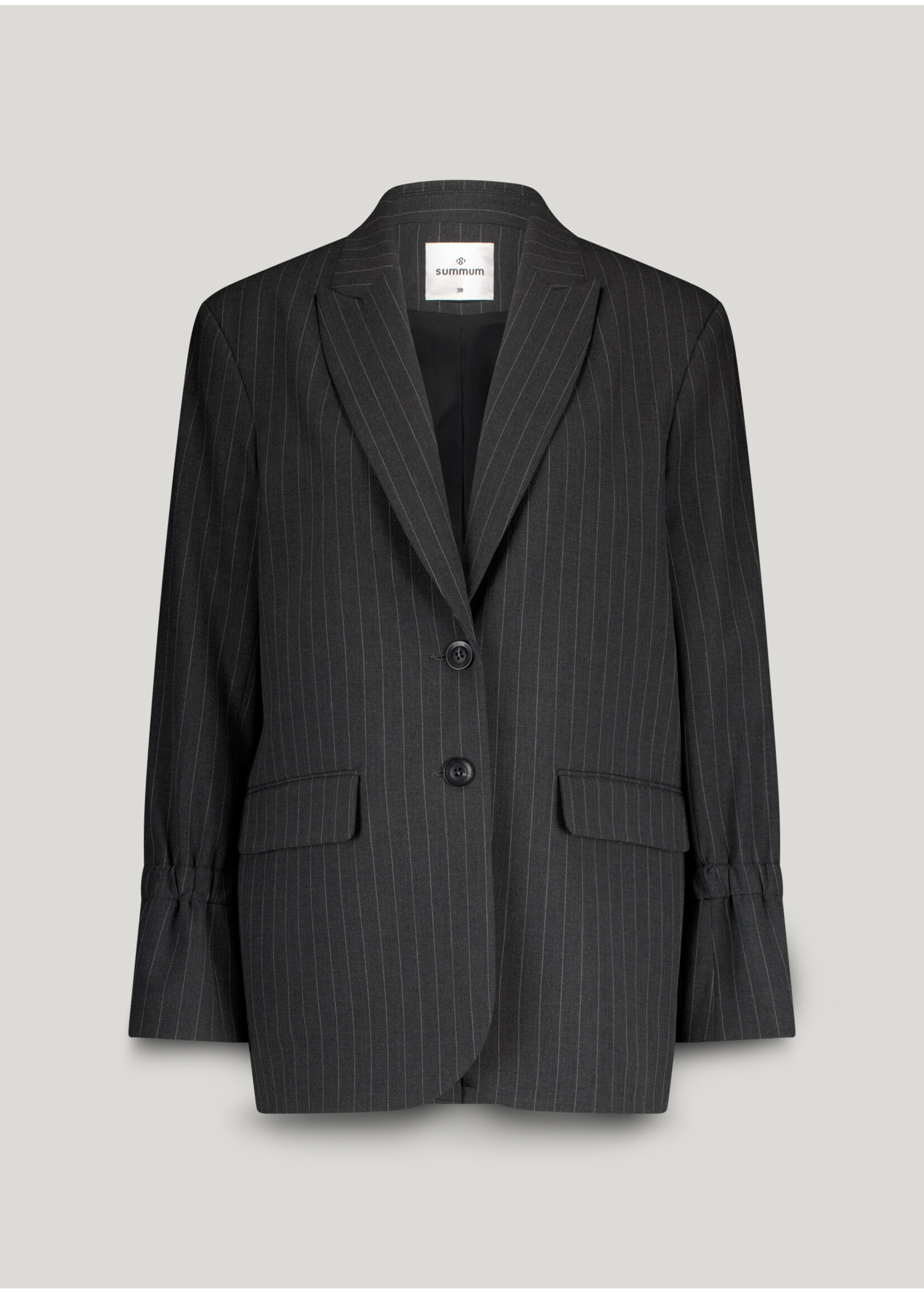 Summum Summum, Blazer boyfriend Pinstripe, Antraciet, Size: