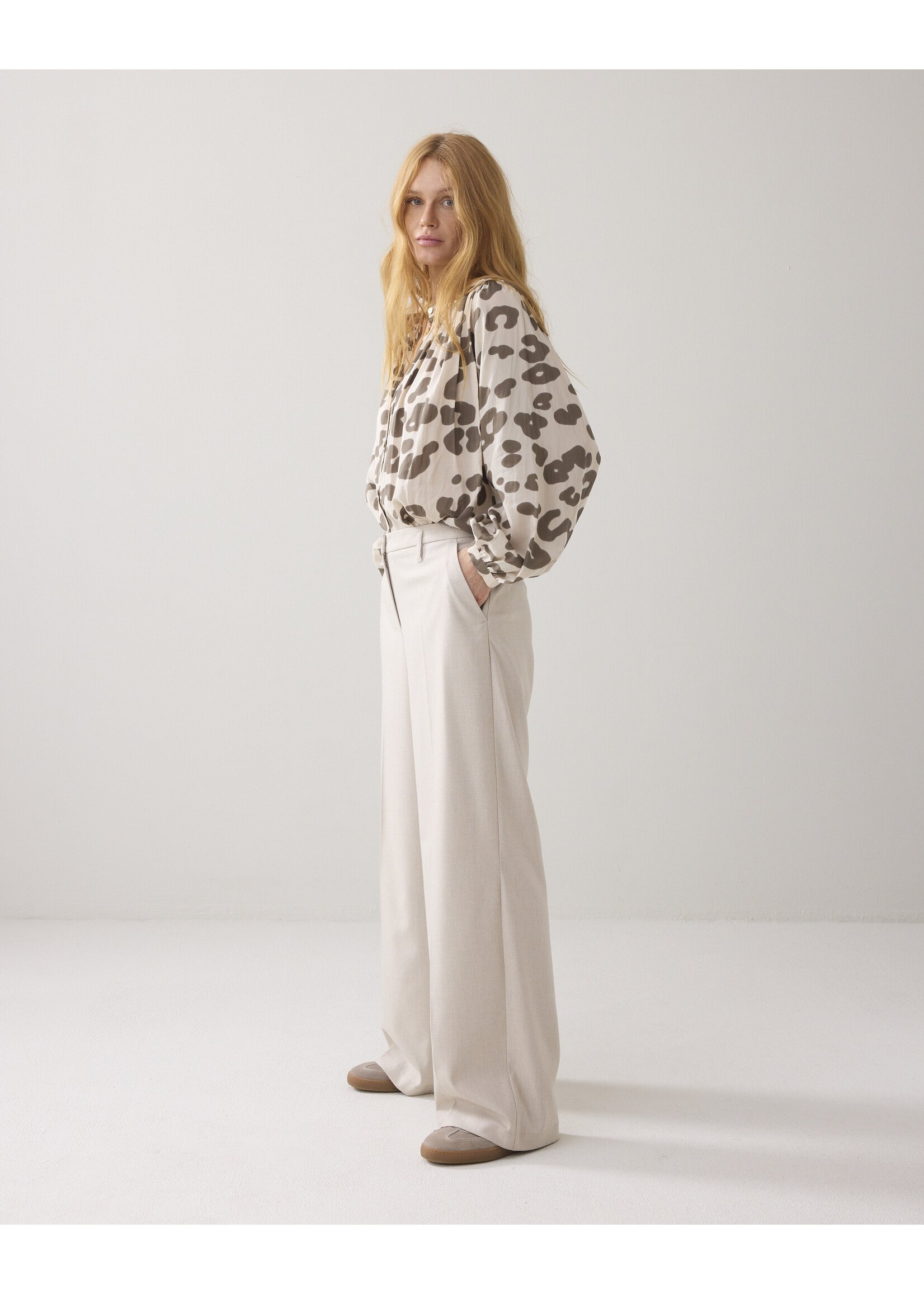 Summum Summum, Blouse Co/vi printed, Ivory, Size: