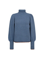 Co Couture Co'couture, RowCC Puff Rib Roll Neck, Blue, Size: