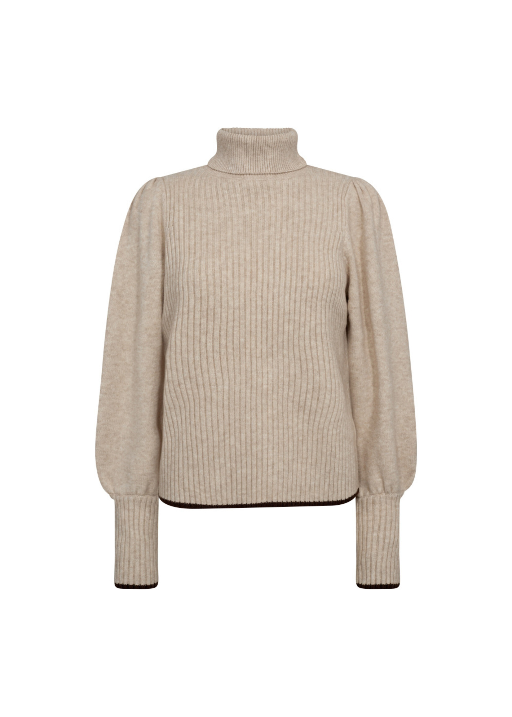 Co Couture Co'couture, RowCC Puff Rib Roll Neck, Creme, Size: