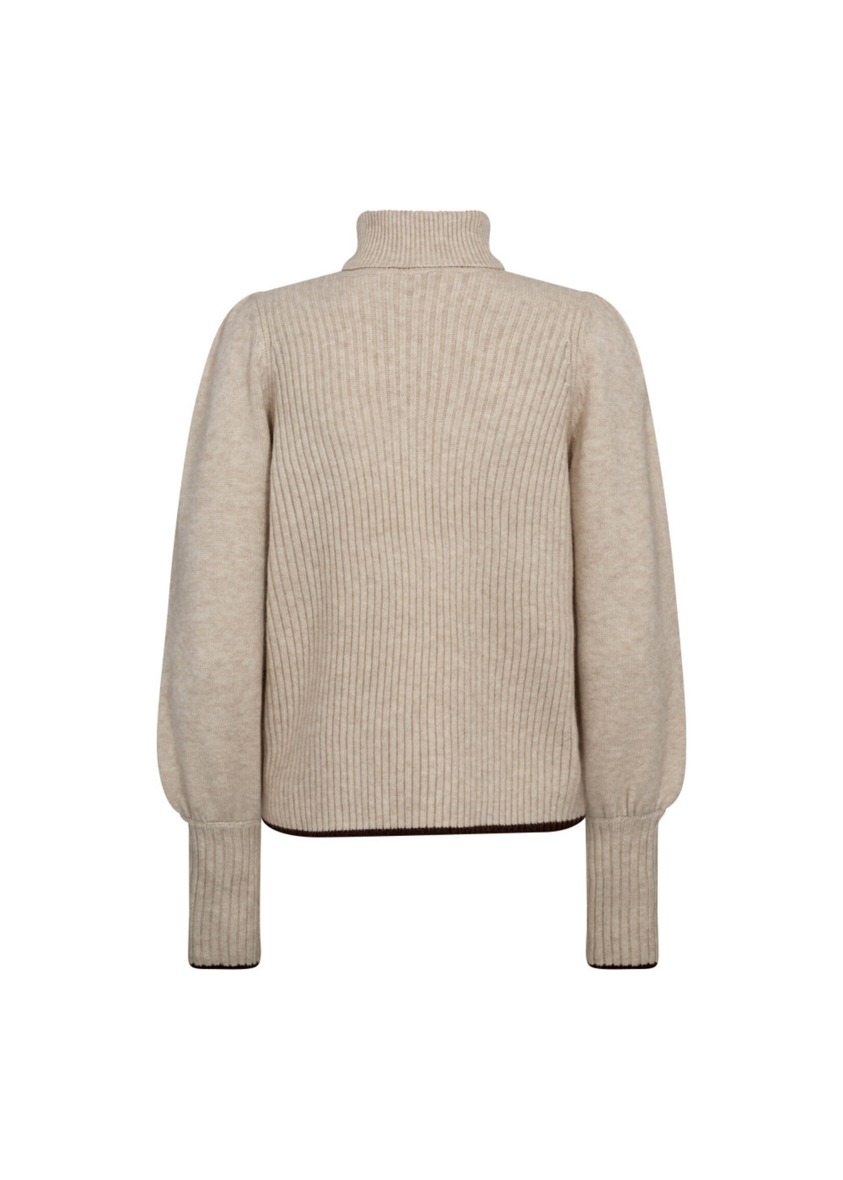 Co Couture Co'couture, RowCC Puff Rib Roll Neck, Creme, Size: