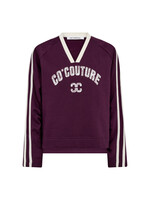 Co Couture Co'couture, BatuCC Coco V-Sweat, Plum, Size:
