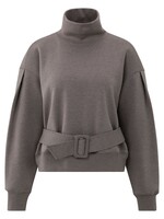 Yaya Yaya, Sweater met bijpassende ceintuur, Dark night grey, Size: