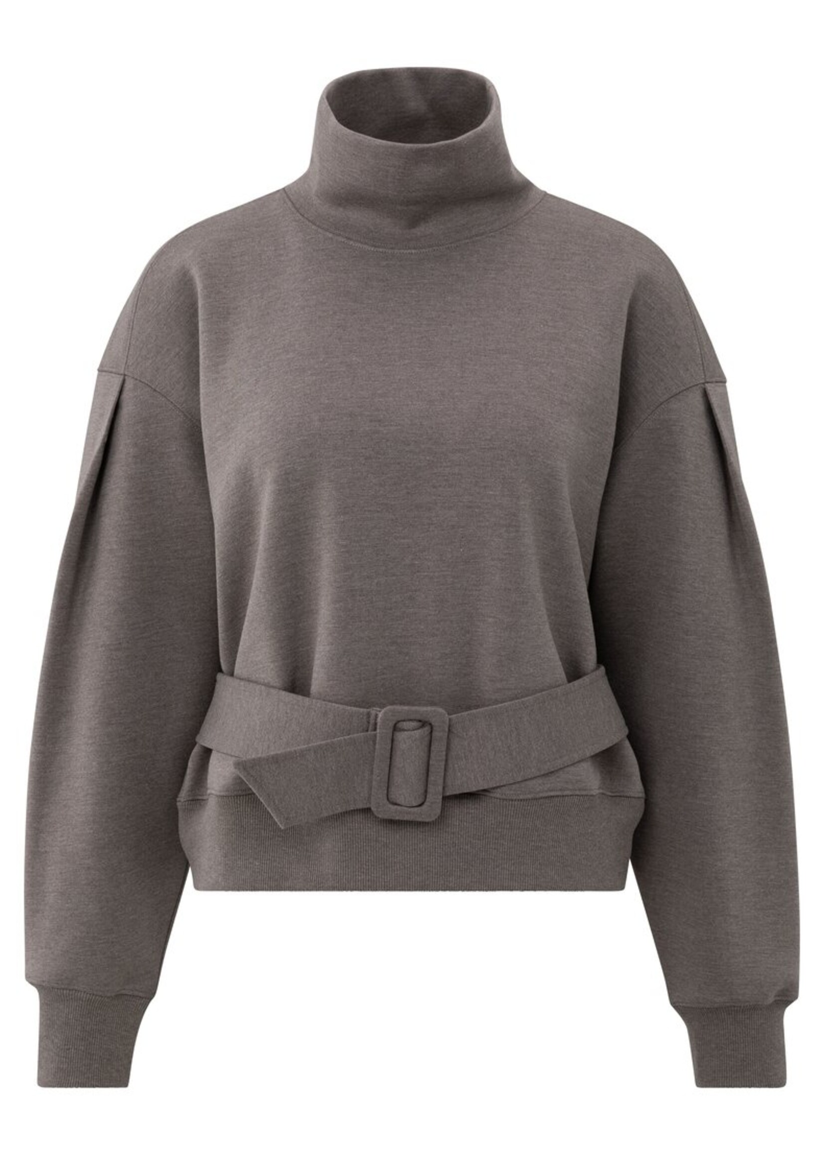 Yaya Yaya, Sweater met bijpassende ceintuur, Dark night grey, Size: