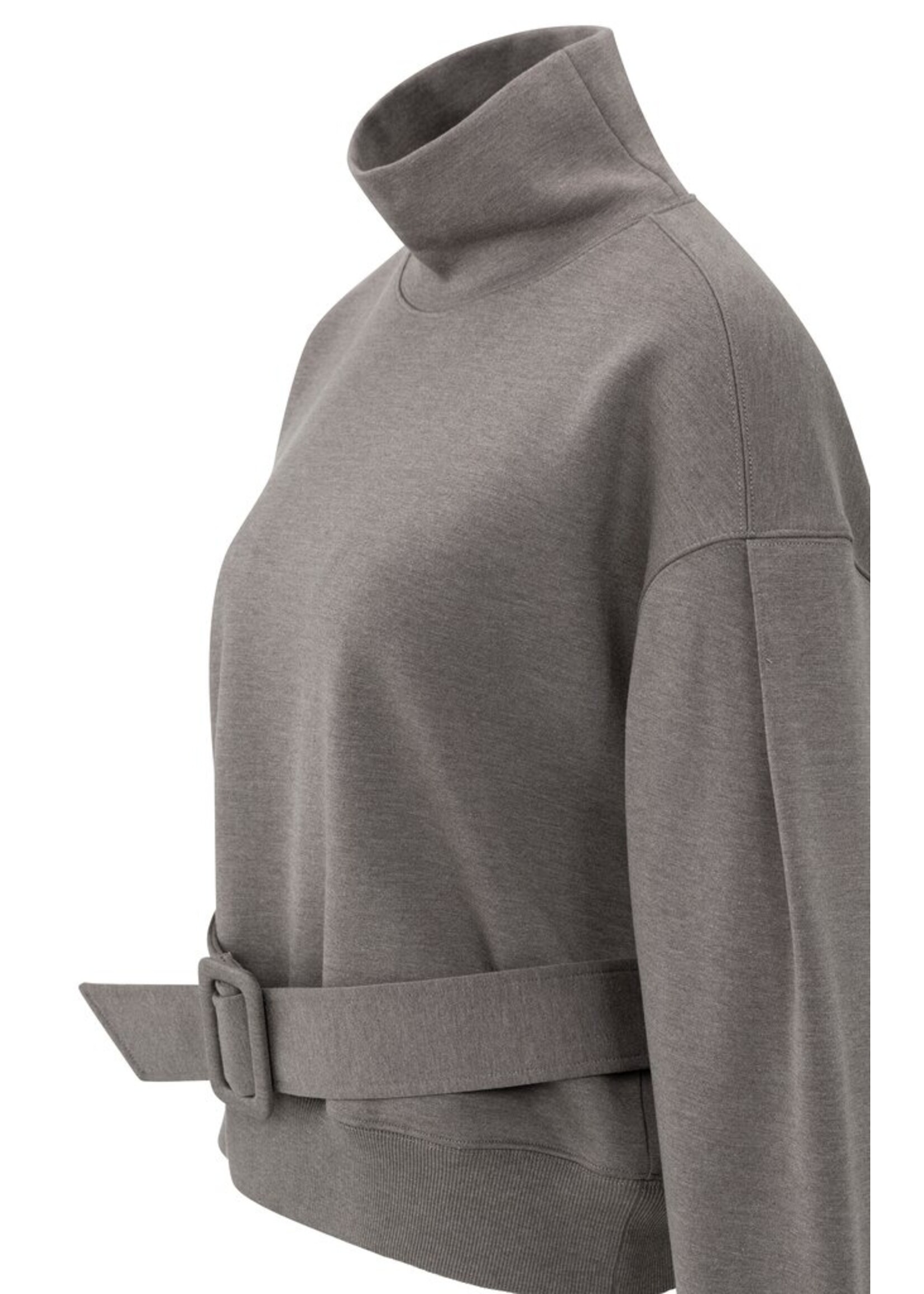 Yaya Yaya, Sweater met bijpassende ceintuur, Dark night grey, Size: