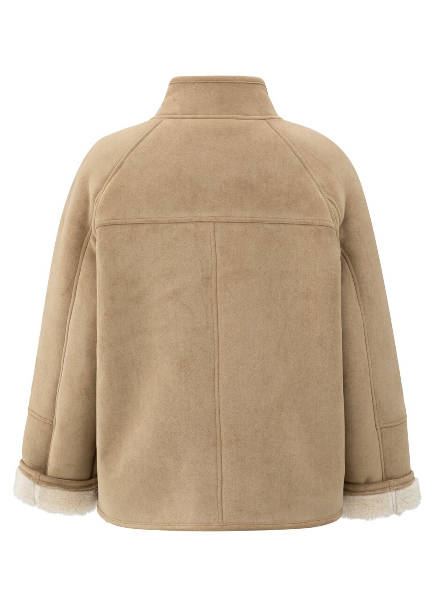 Yaya Yaya, Oversized lammy jas, Light camel, Size: