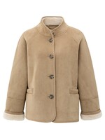 Yaya Yaya, Oversized lammy jas, Light camel, Size: