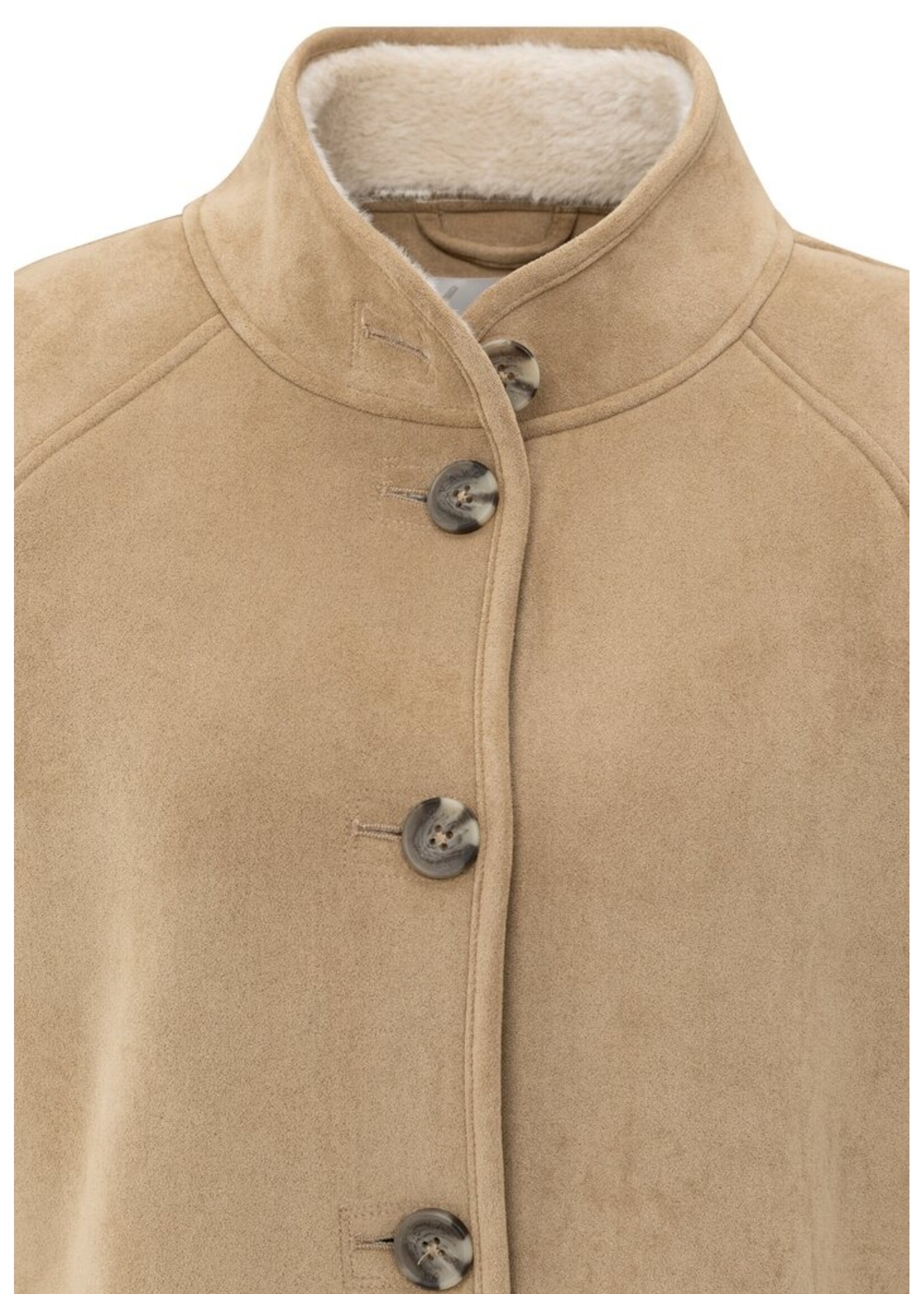Yaya Yaya, Oversized lammy jas, Light camel, Size: