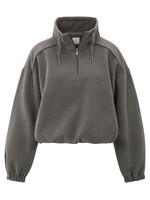 Yaya Yaya, Sweater met ballonmouwen, Dark taupe grey, Size: