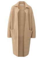 Yaya Yaya, Lang grofgebreid vest, Light Camel, Size:
