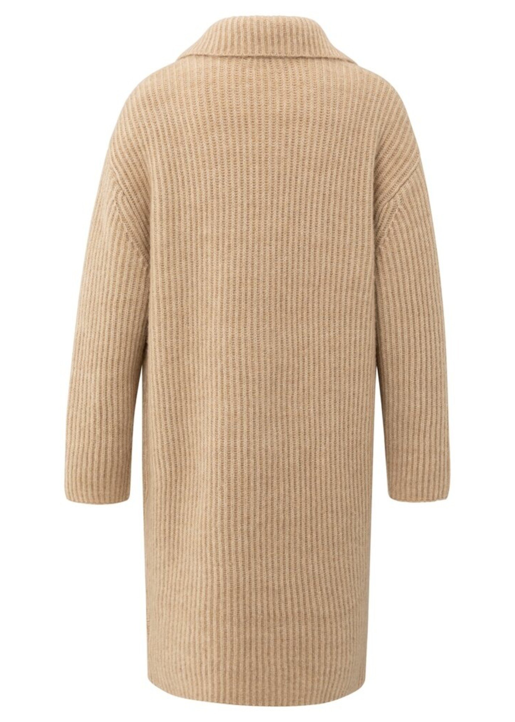 Yaya Yaya, Lang grofgebreid vest, Light Camel, Size: