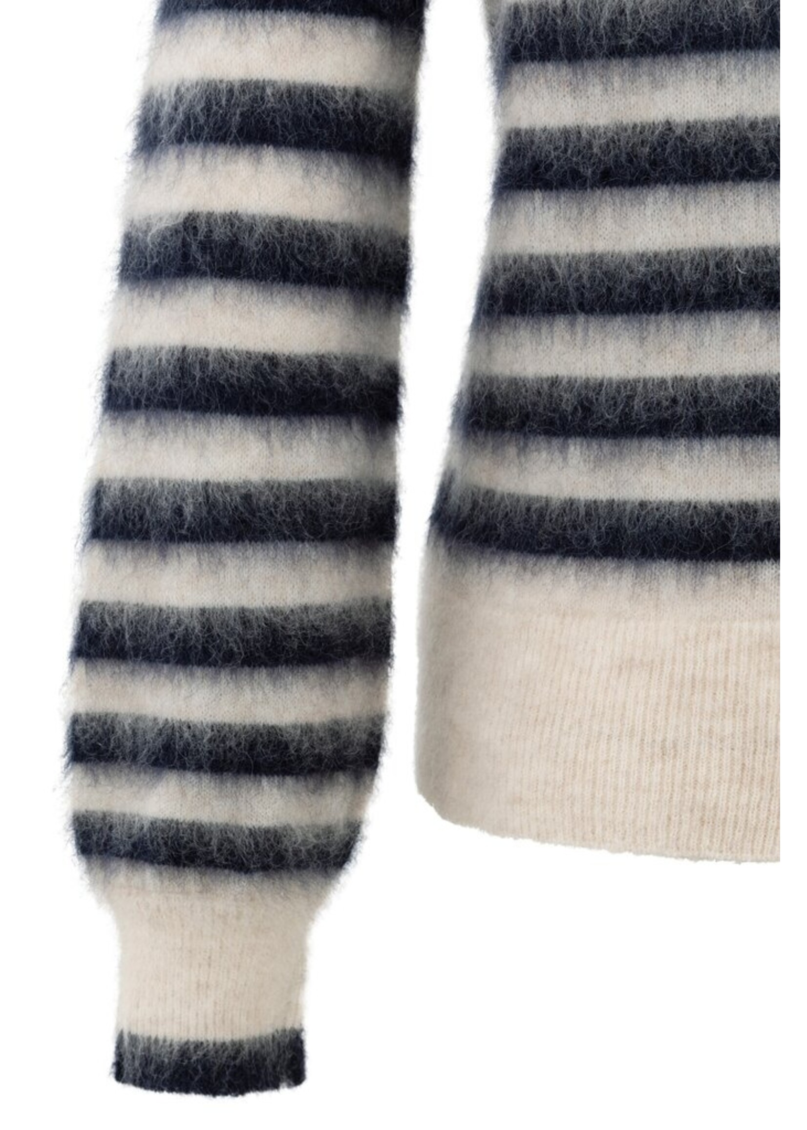 Yaya Yaya, Gestreepte trui met ronde hals, blue dessin, Size: