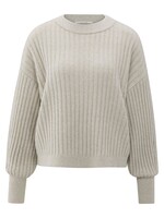 Yaya Yaya, Geribde trui met ronde hals, Cloud grey, Size: