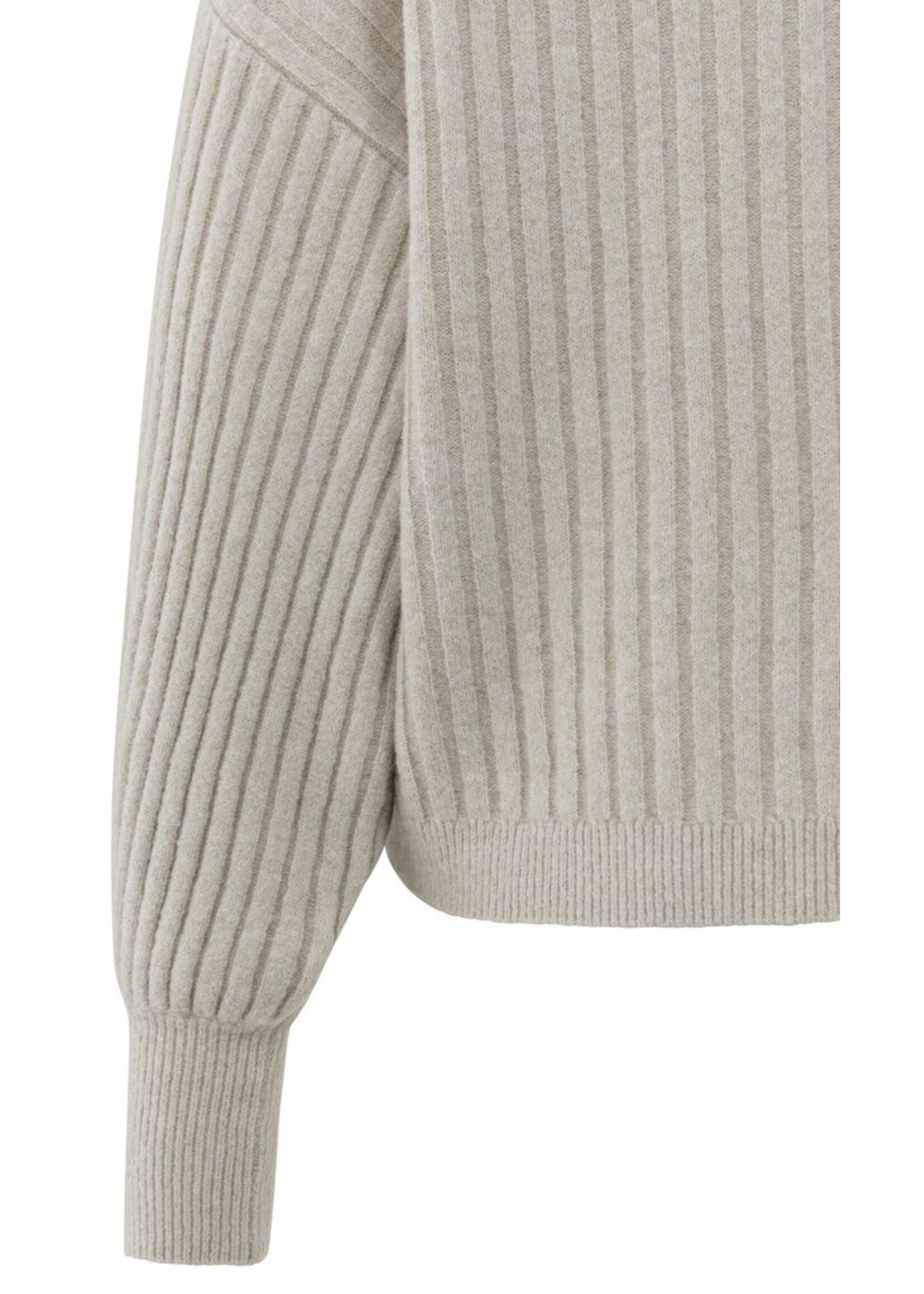 Yaya Yaya, Geribde trui met ronde hals, Cloud grey, Size: