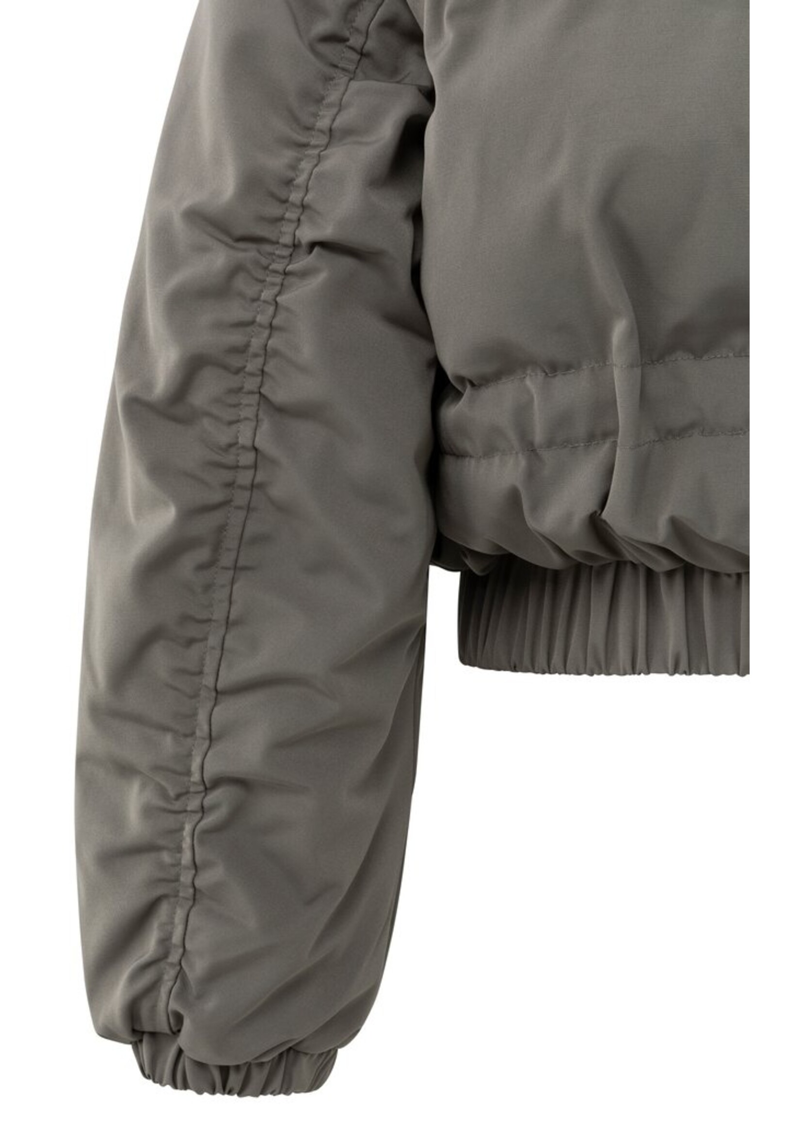 Yaya Yaya, Oversized nylon jas met afritsmouwen, Taupe grey, Size: