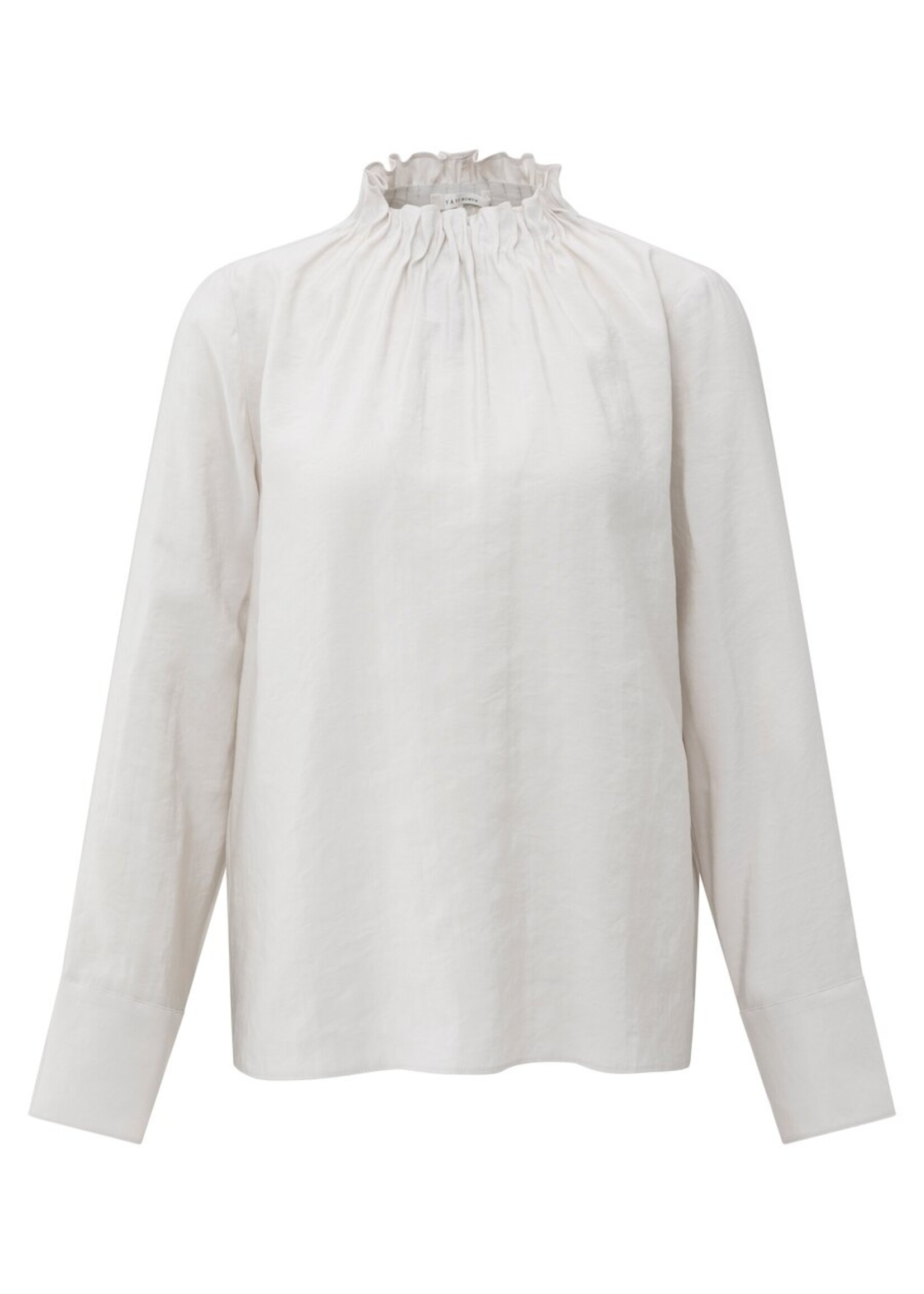 Yaya Yaya, Top met hoge hals en strikkoorden aan de zoom, Early frost White, Size: