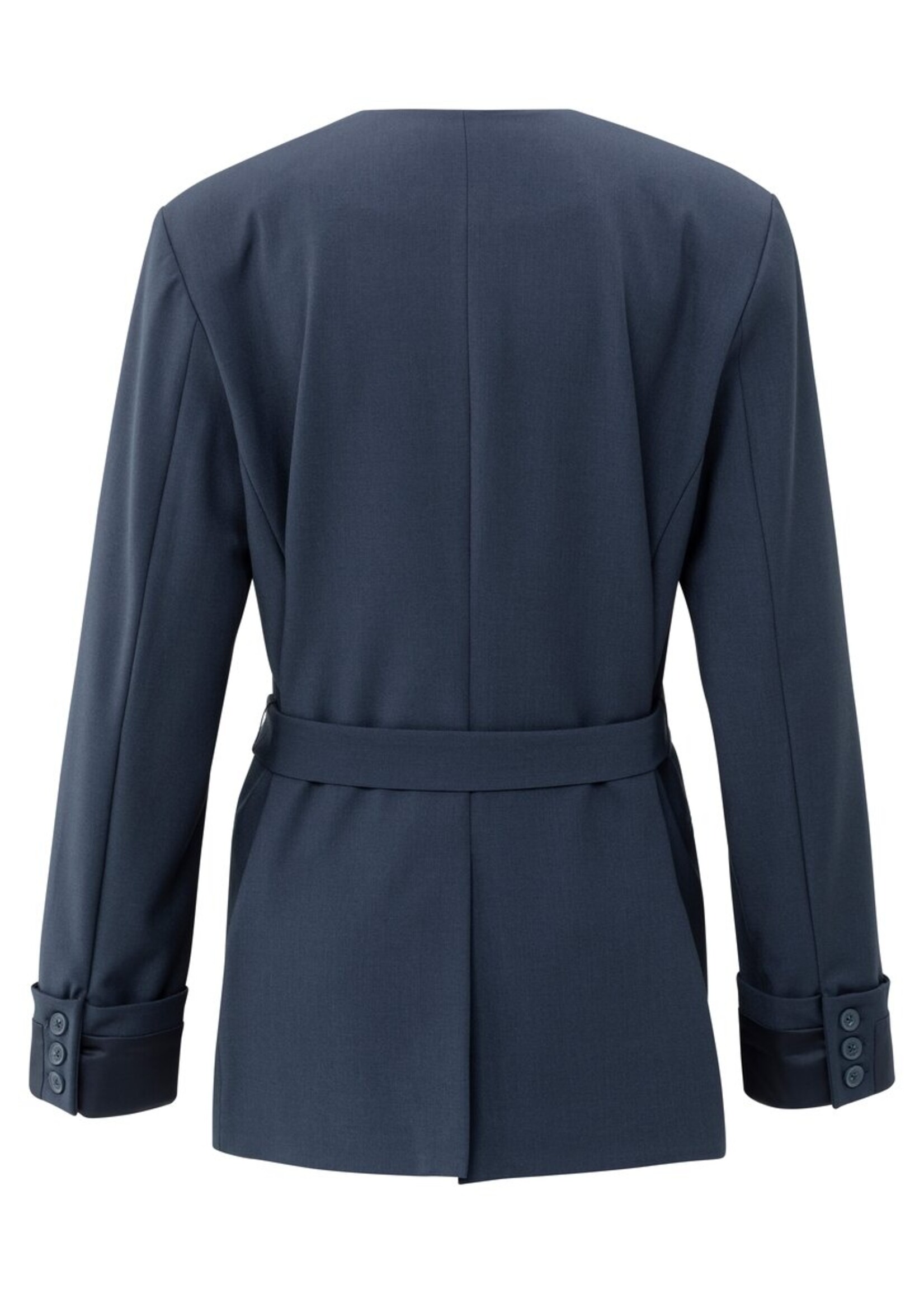 Yaya Yaya, Geweven blazer met ceintuur, Collegiate blue, Size: