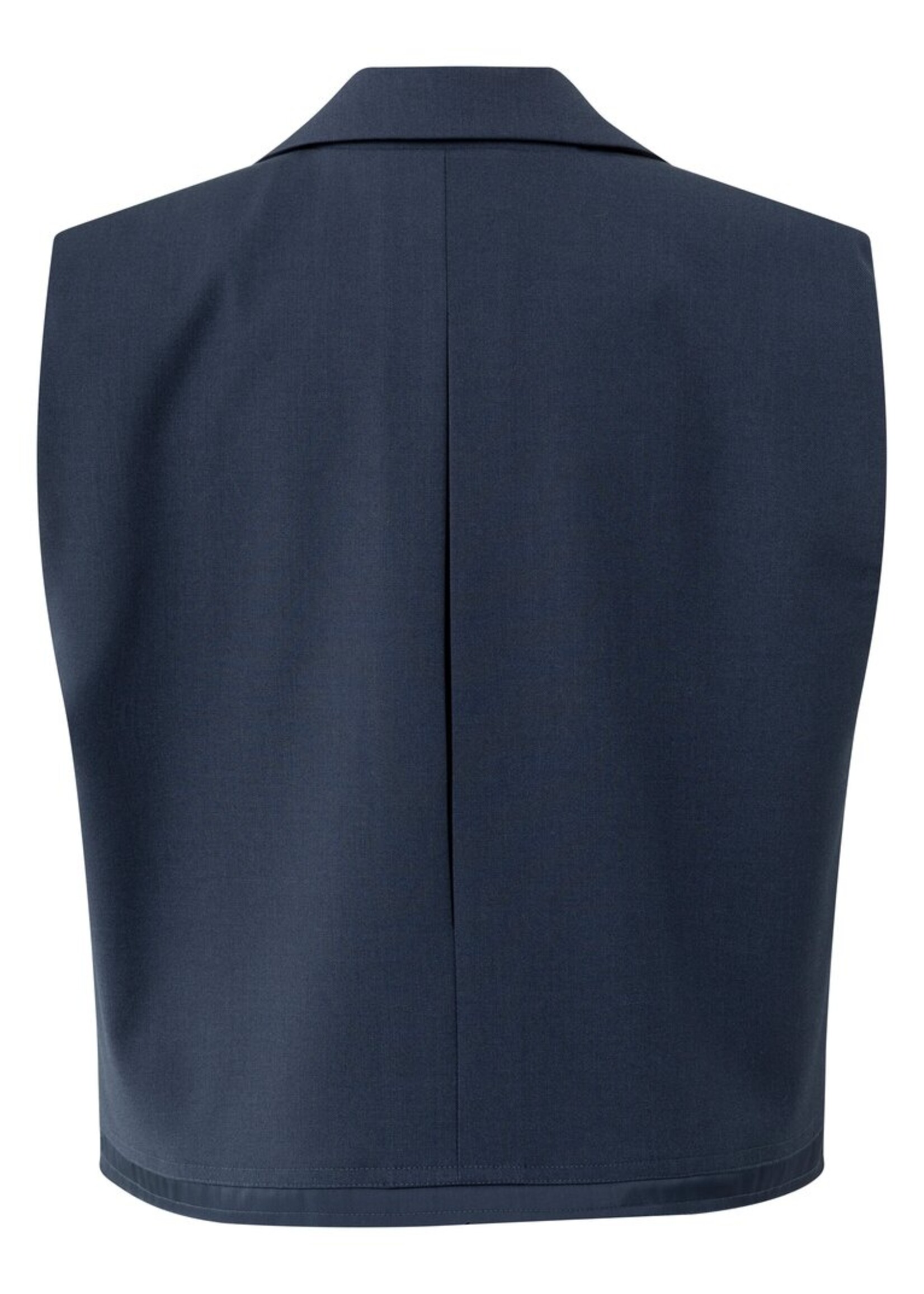Yaya Yaya, Mouwloze korte blazer met dubbele laag-effect, Collegiate blue, Size: