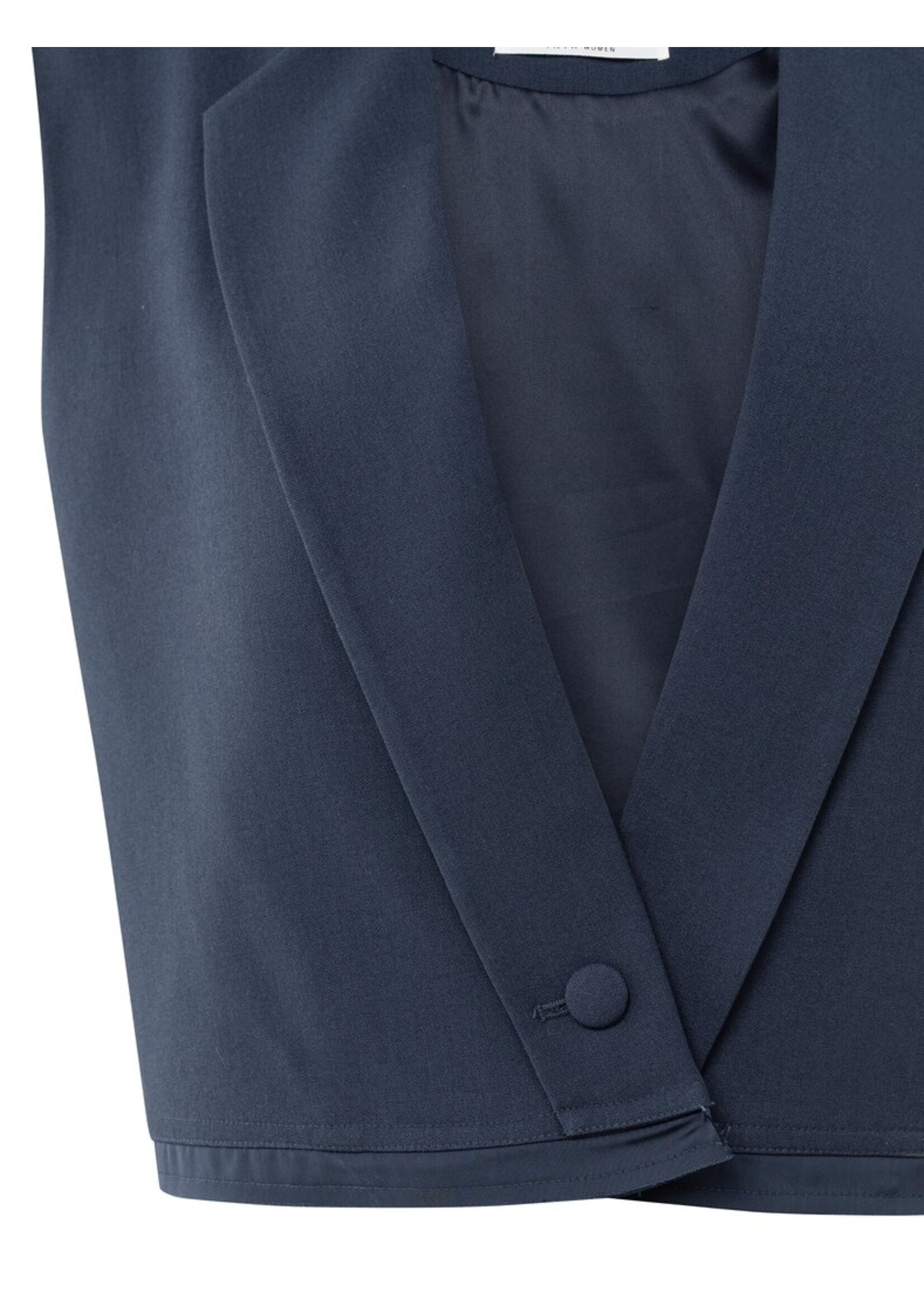 Yaya Yaya, Mouwloze korte blazer met dubbele laag-effect, Collegiate blue, Size: