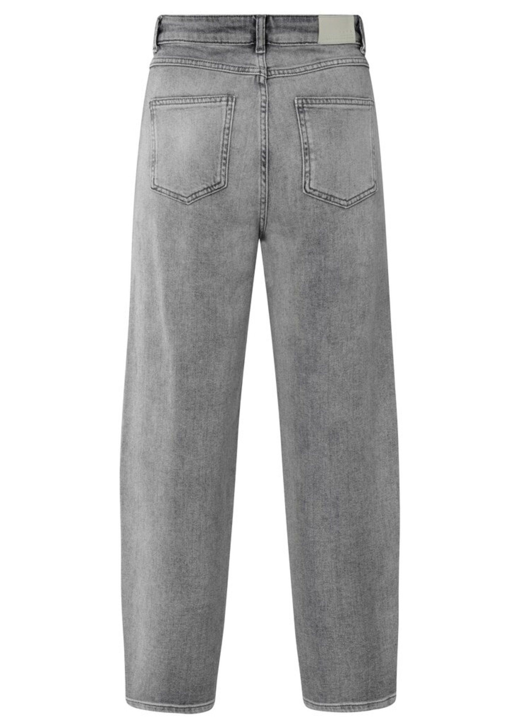 Yaya Yaya, Losvallende denim met hoge taille, Grey, Size:
