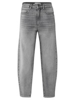 Yaya Yaya, Losvallende denim met hoge taille, Grey, Size: