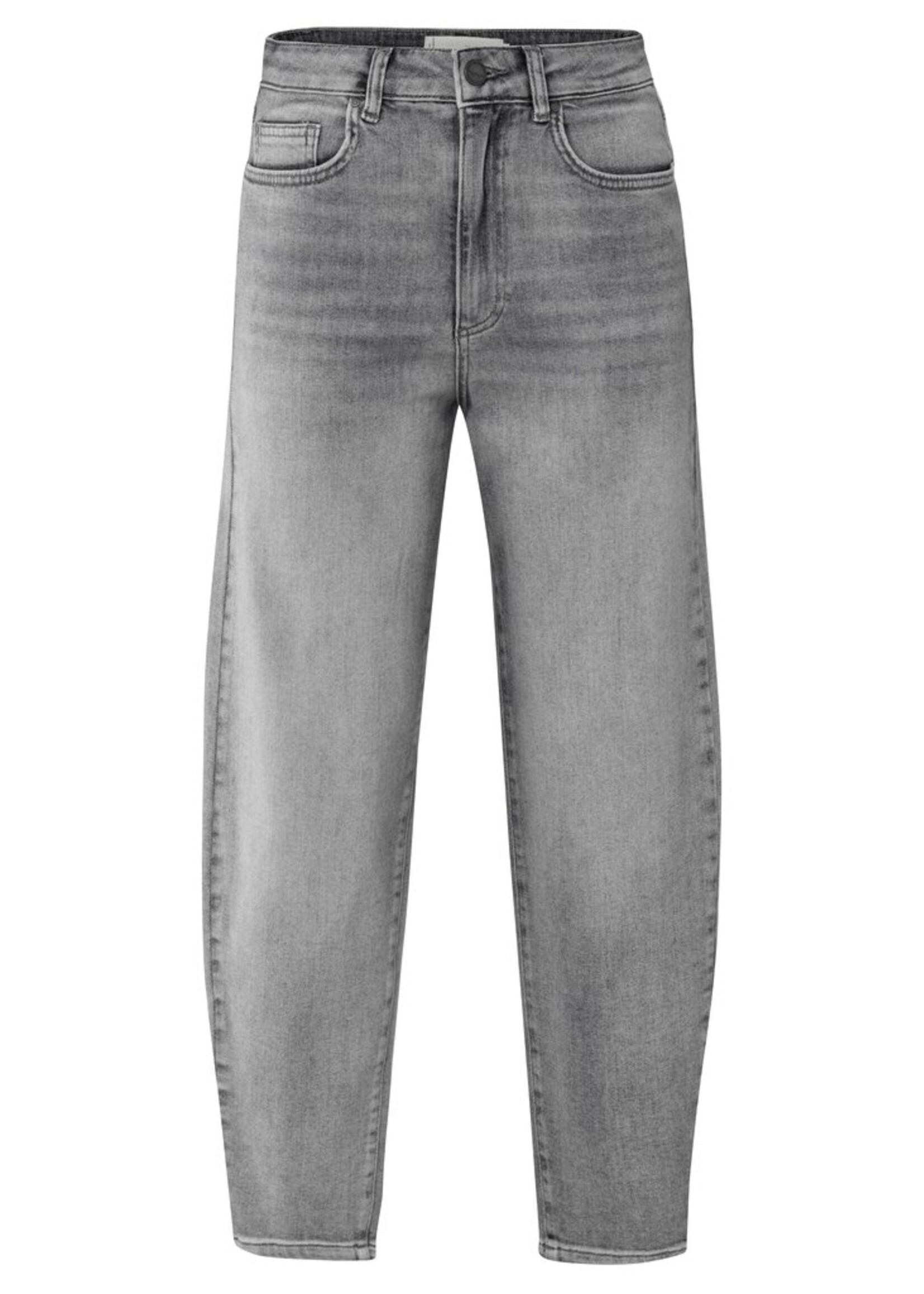 Yaya Yaya, Losvallende denim met hoge taille, Grey, Size: