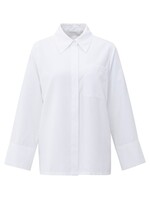 Yaya Yaya, Zachte oversized blouse met borstzak, Pure white, Size:
