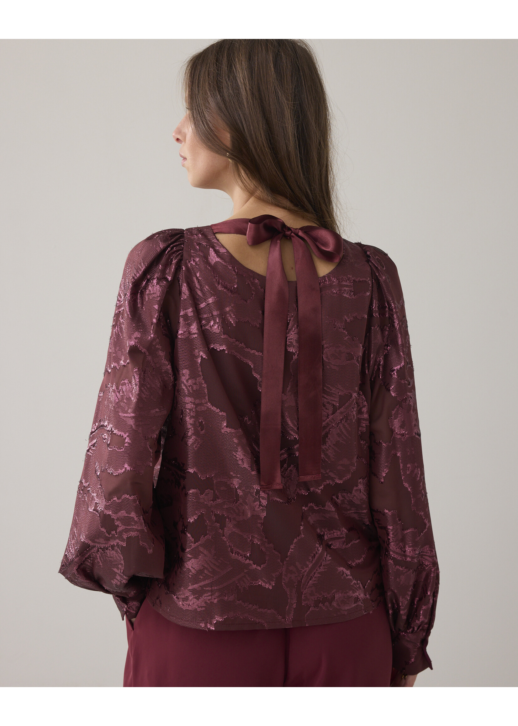 Summum Summum, Top Shiny jacquard, Merlot, Size: