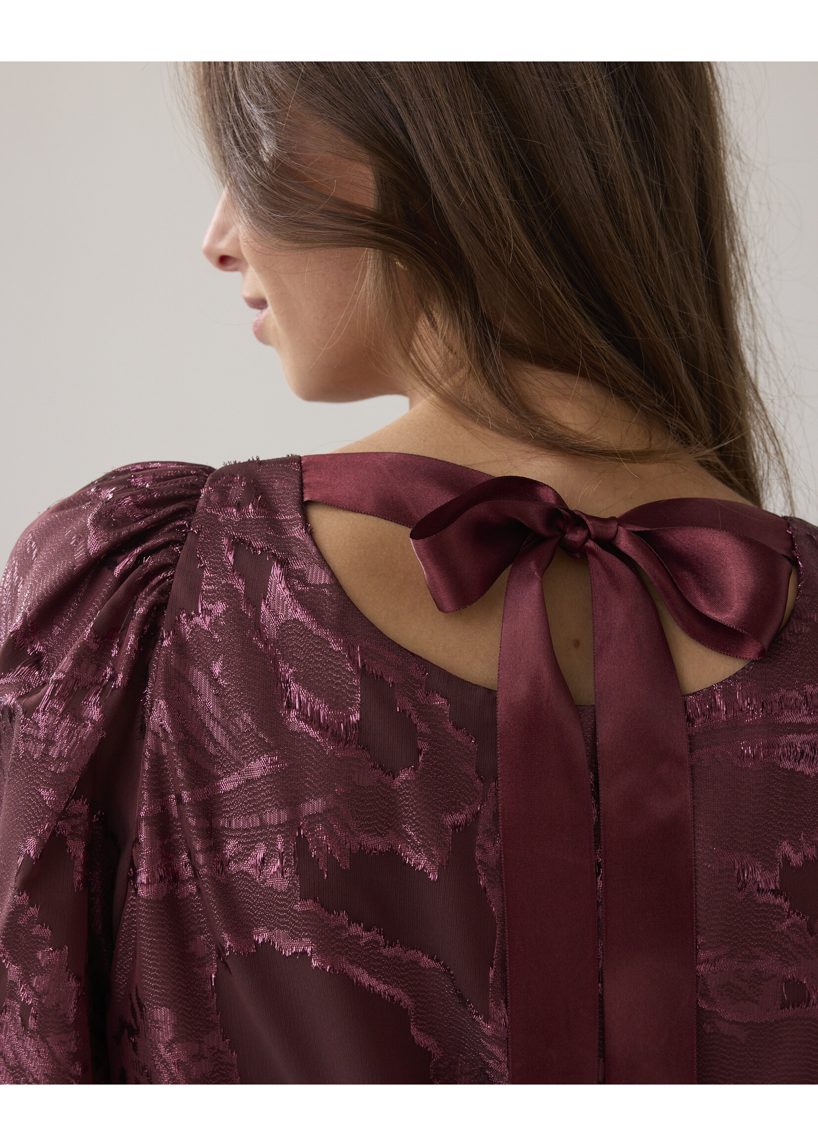 Summum Summum, Top Shiny jacquard, Merlot, Size: