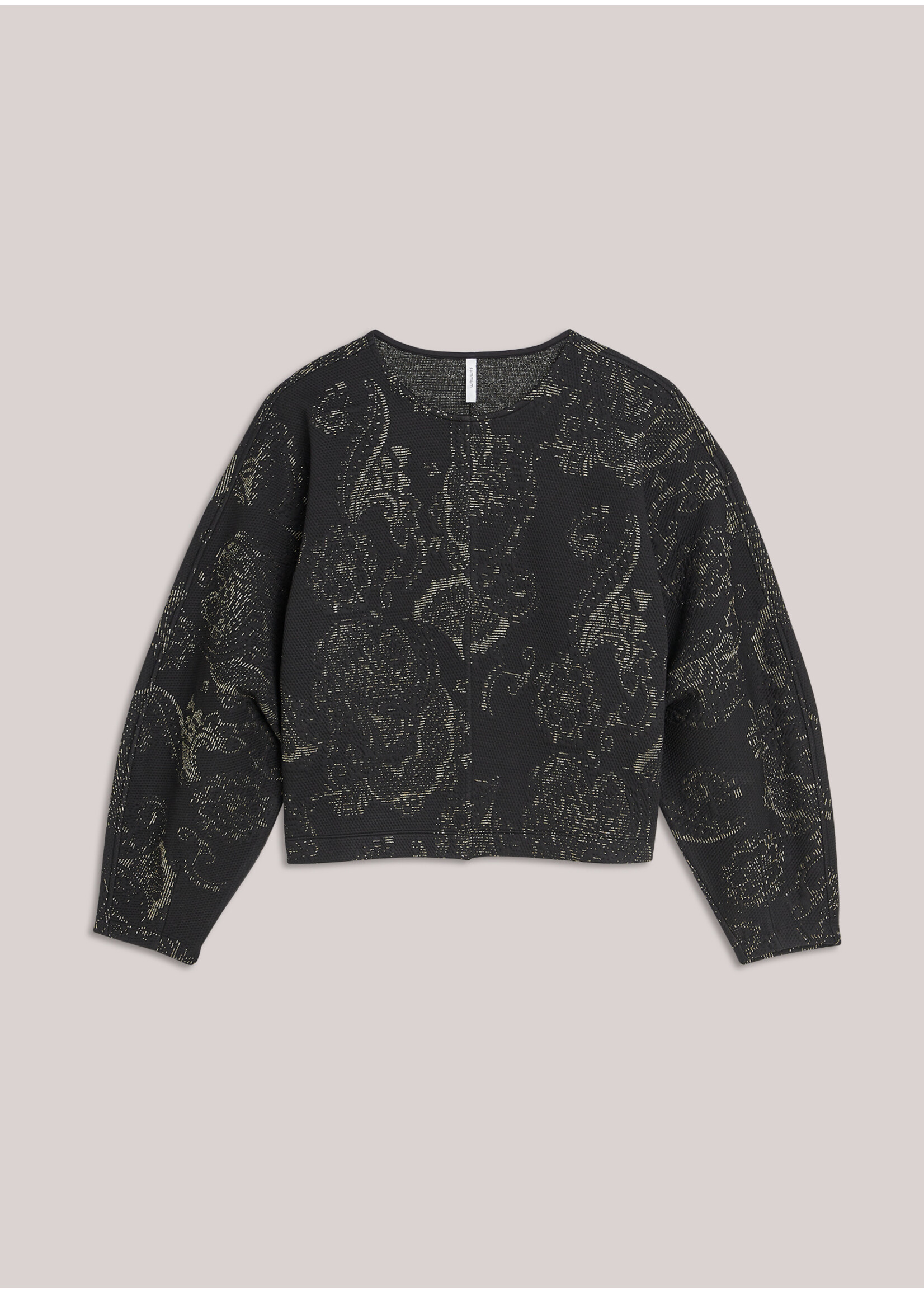 Summum Summum, Jersey Ornamental jacquard trui, Black, size: