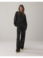 Summum Summum, Trousers Ornamental jacquard, Black, size: