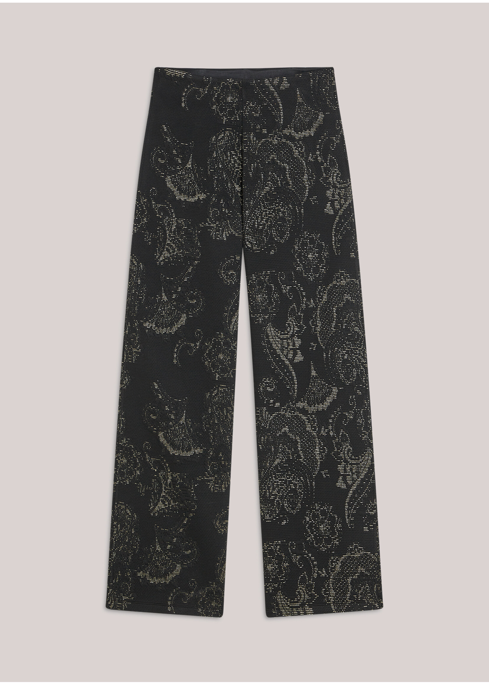 Summum Summum, Trousers Ornamental jacquard, Black, size: