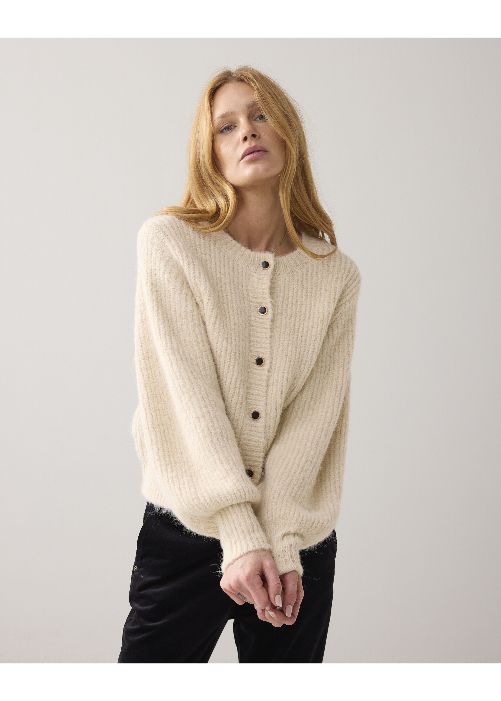 Summum Summum, Cardigan Cozy melange knit, ivory, size:
