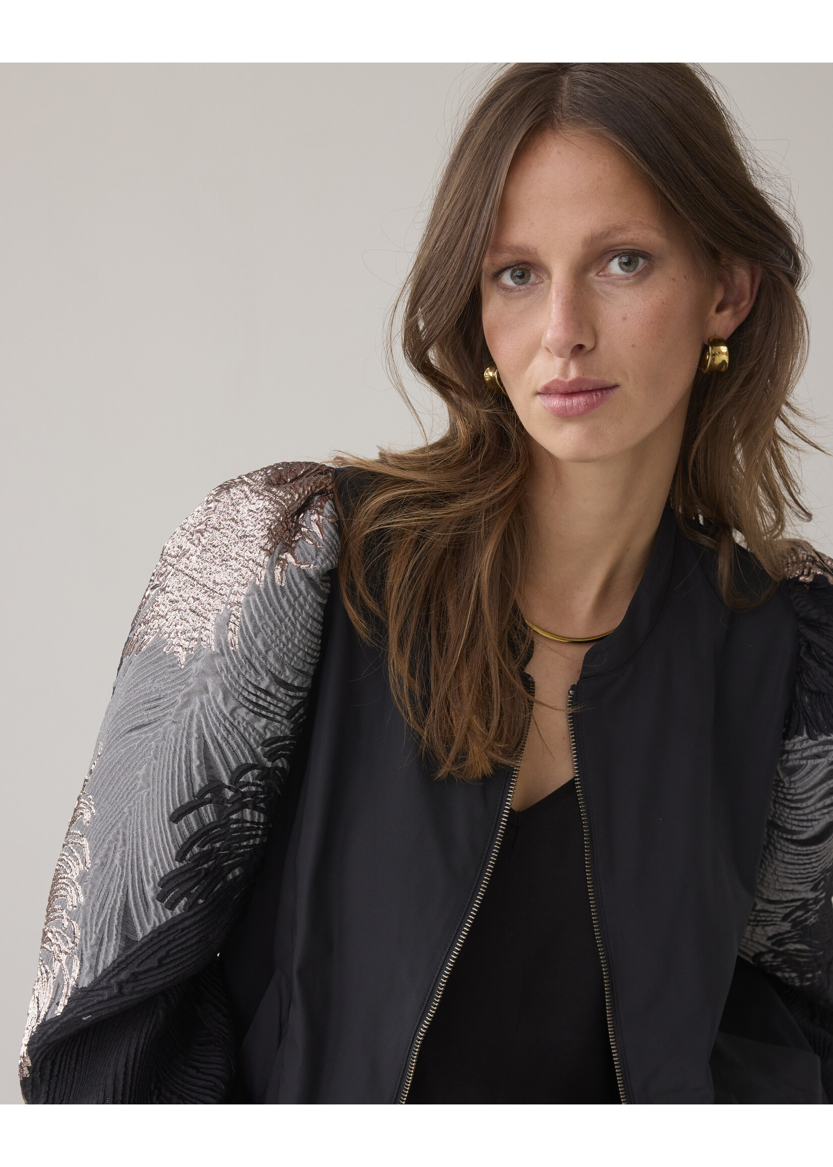 Summum Summum, Bomber jacket leaves jacquard, Multi, Size;