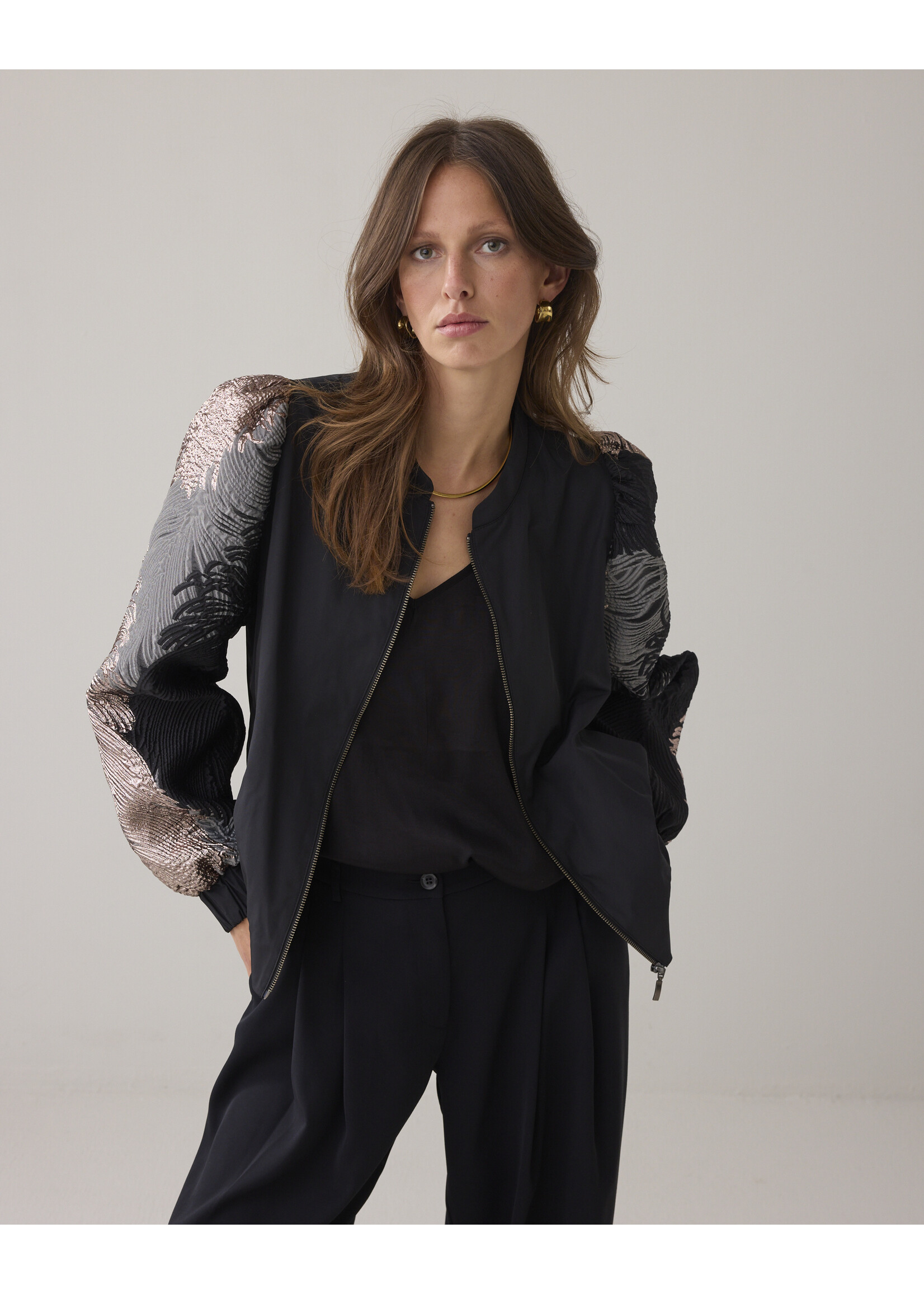 Summum Summum, Bomber jacket leaves jacquard, Multi, Size;