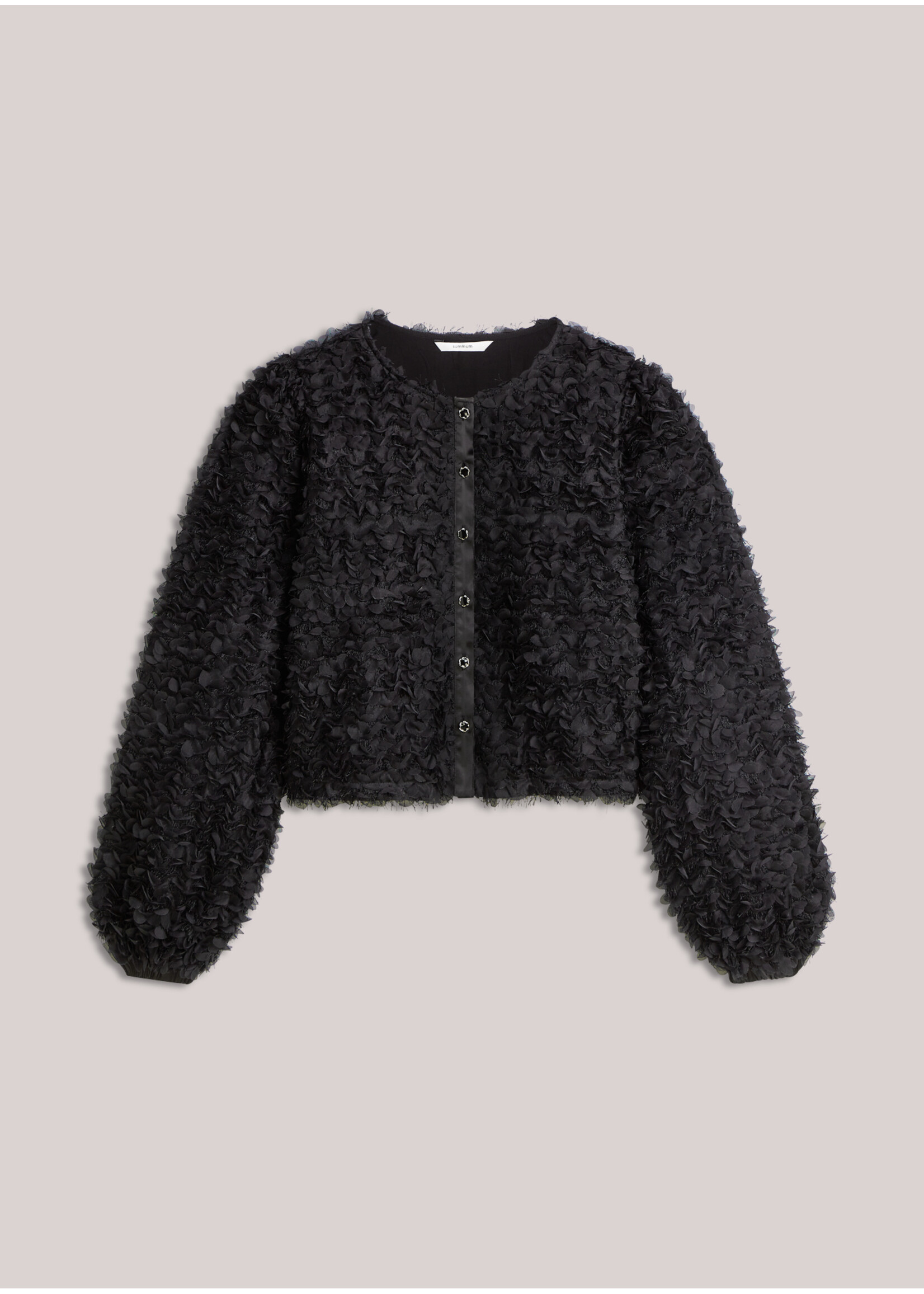Summum Summum, Jacket 3D Flowerfluffy, black, Size: