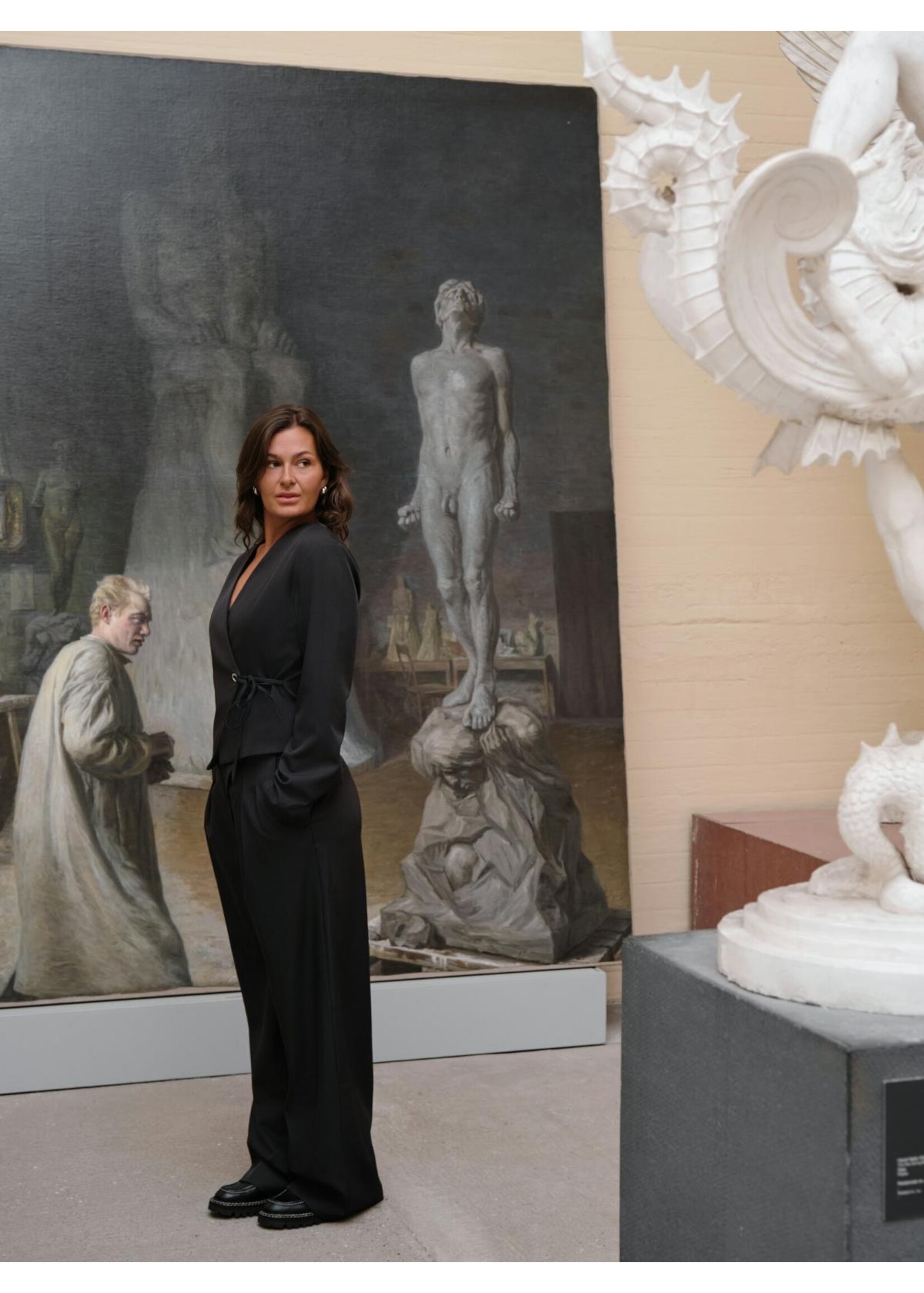 Neo Noir Neo Noir, Zalka Eyelet Pants, Dark grey, Size: