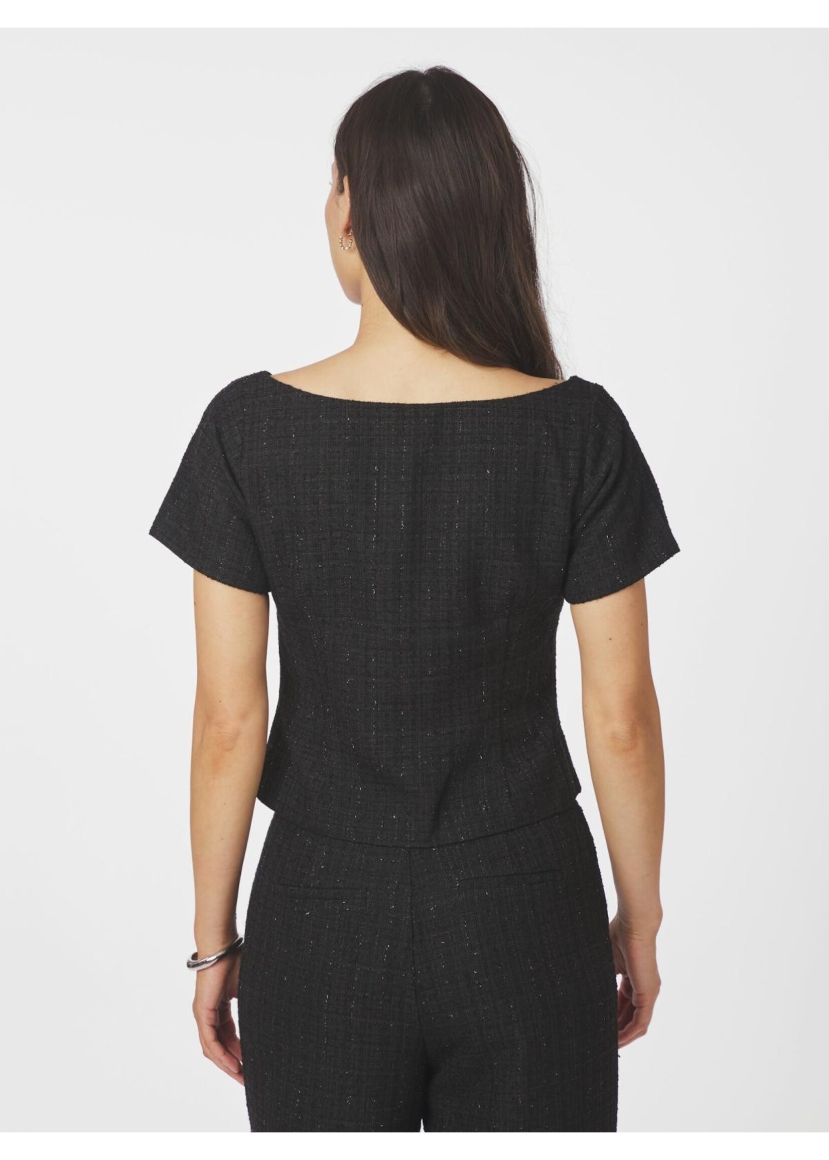 Neo Noir Neo Noir, Tango Boucle Top, Black, Size: